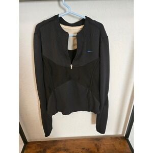 Nike Sphere Dry Black Textured Quarter Zip Athletic Pullover girls XS 0-2